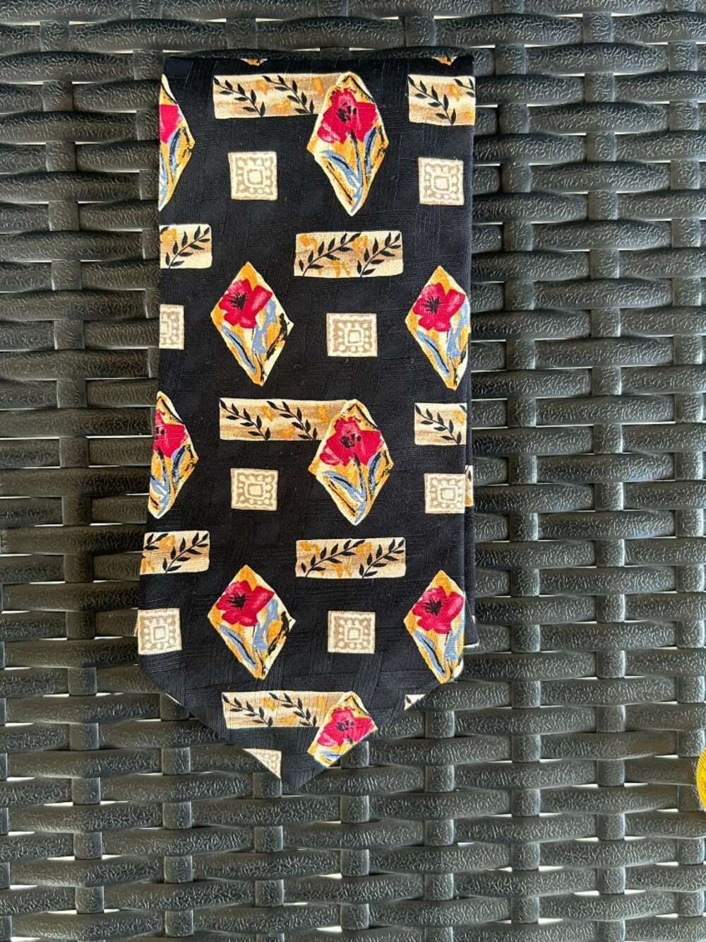 Ferrell Reed Nordstrom Floral Geometric Silk Necktie Modern Designer Tie